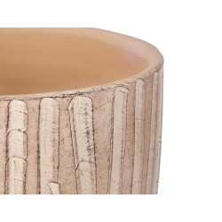 SET 2 POTS OVALES EFFET TRONC 20 25CM