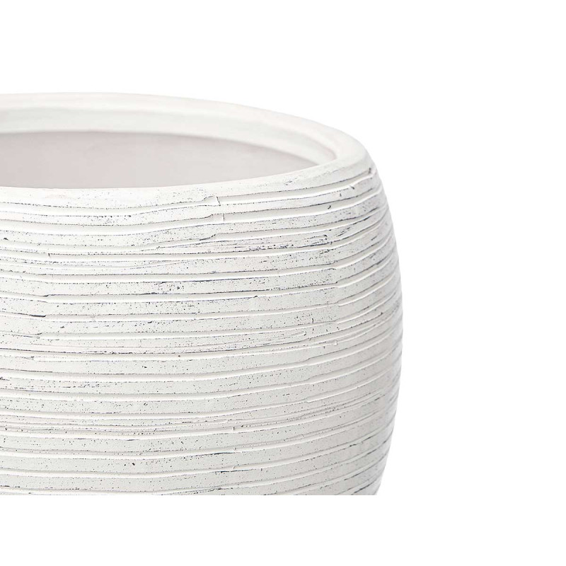 CONJ 2 VASOS RISCAS BRANCOS 19 25CM