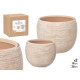 SET 2 POTS RAYURES BEIGE 19 25CM