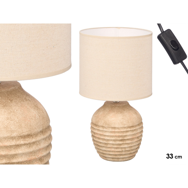 LAMPADA ENVELHECIDA REDONDA RISCAS HOR 44CM