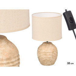 LAMPADA ENVELHECIDA REDONDA RISCAS HOR 33CM