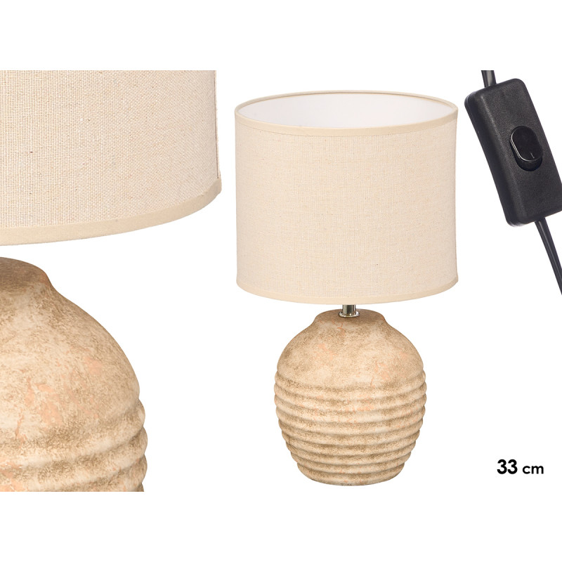 LAMPADA ENVELHECIDA REDONDA RISCAS HOR 33CM