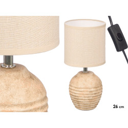 LAMPADA ENVELHECIDA REDONDA RISCAS HORIZ 26,5CM