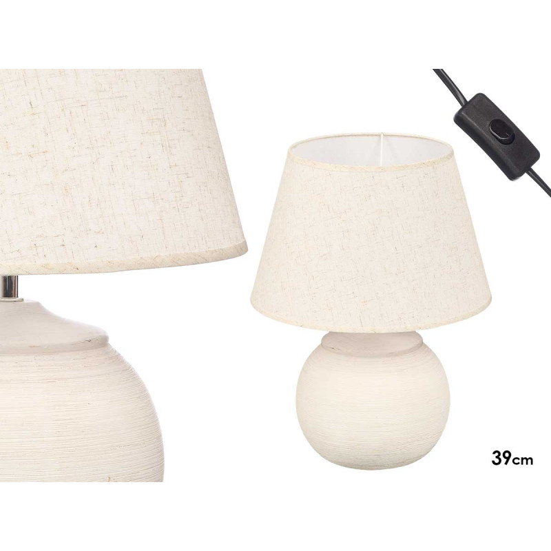 LAMPARA RAYAS BLANCA 39CM