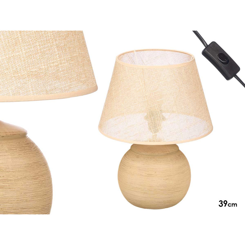 LAMPE RAYURES TERRE 39CM