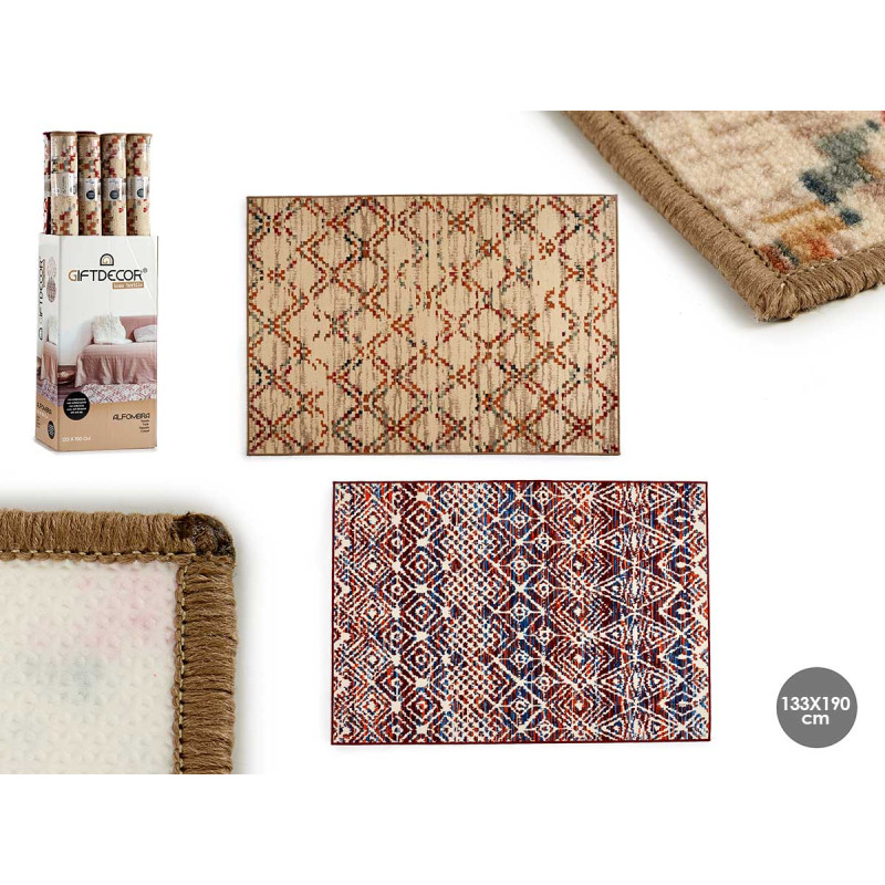 TAPIS RECTANG 133X190 MULTICOULEUR ETHNIQUE SET 2 