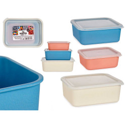 SET 3 RECIPIENTI BAMBÙ CORALLO BLU NATURALE