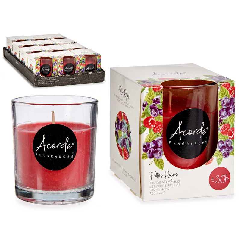 BOUGIE VERRE 30 HEURES FRUITS ROUGES