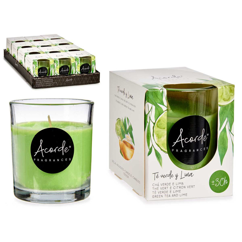 BOUGIE VERRE 30 HEURES THE VERT