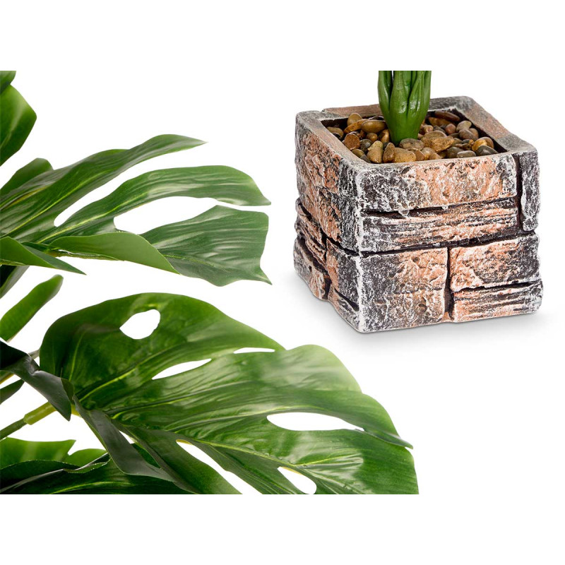 SQUARE POT PLANT LEAF RIB LARGE