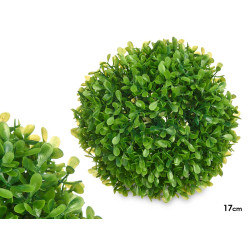 BOLA REDONDA 17 CM FOLHAS VERDES FLORES BRANCAS