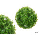 ROUND BALL 17CM GREEN LEAVES WHITE FLOWERS