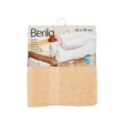 SERVIETTE DE BAIN LISSE 50X90 COULEUR CREME 