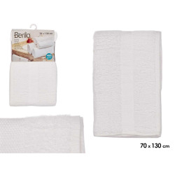 SERVIETTE DE BAIN LISSE 70X130 COULEUR BLANC 