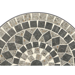 SET MESA MOSAICO GRIS 2 SILLAS FORJA NEGRA