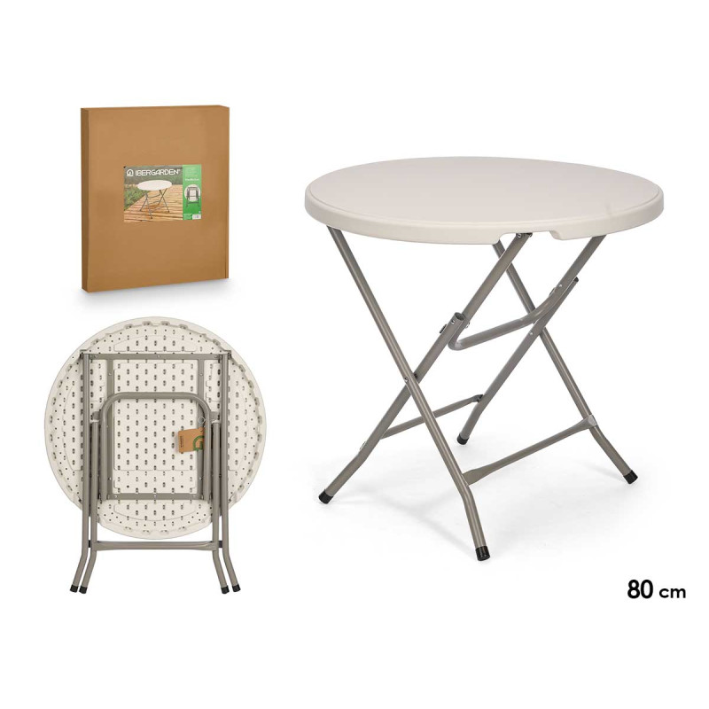 MESA REDONDA DOBRAVEL DIAM 80CM