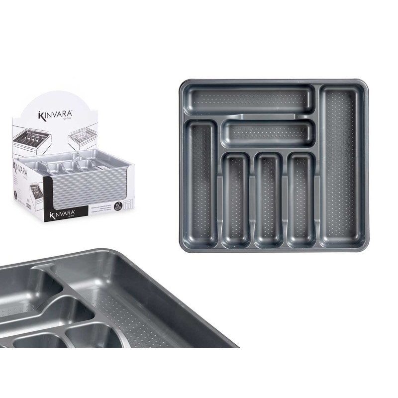 PORTA TALHERES PLASTICO 7 COMPARTIMENTOS ZINCENTO