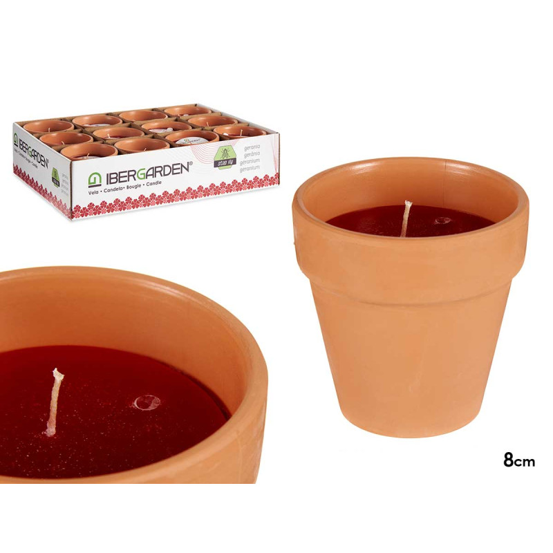 CLAY CANDLE WITH FLOWERPOT SHAPE