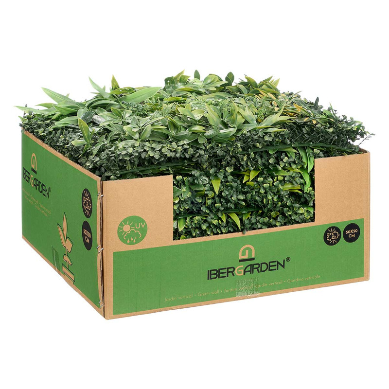 JARDIN VERTICAL HOJA MORADA AMARILLA 50X50CM