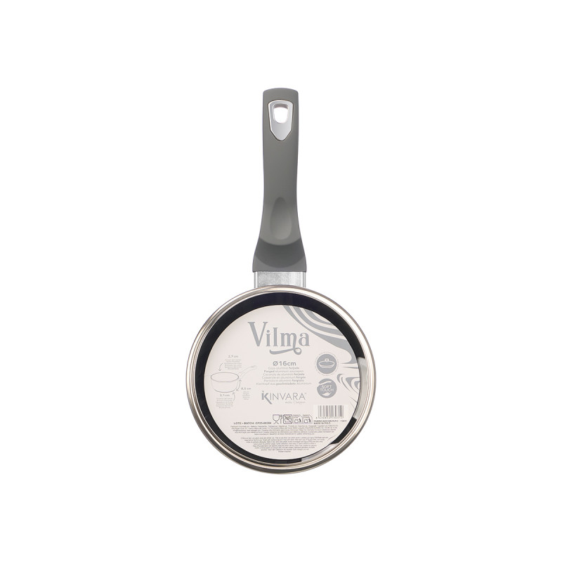 GRAY FORGED INDUCTION SAUCEPAN 16CM