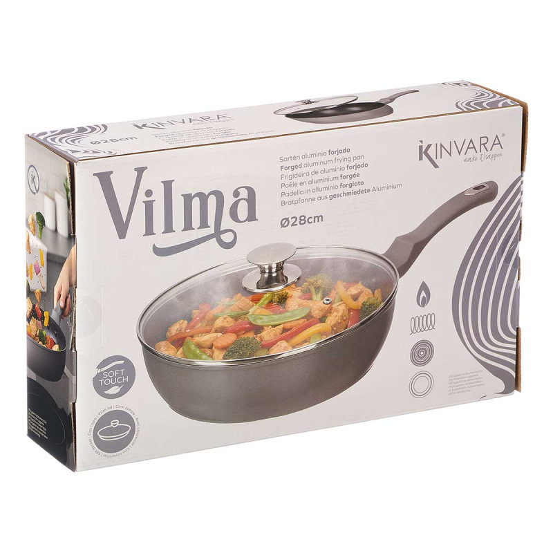 SARTEN HONDA INDUCCION FORJADA TAPA 28CM GRIS