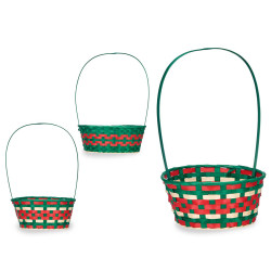 CESTO BAMBÙ INTRECCIATO NATALE ROT ROSSO VERD GRAN