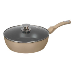 SARTEN ONDA INDUCCION FORJADA TAPA 28CM BEIGE