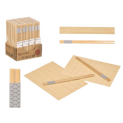 SET SUSHI 4 PALILLOS Y 2 ESTERILLAS BAMB