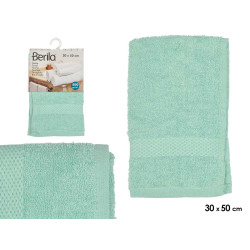 SERVIETTE LISSE 30X50 TURQUOISE