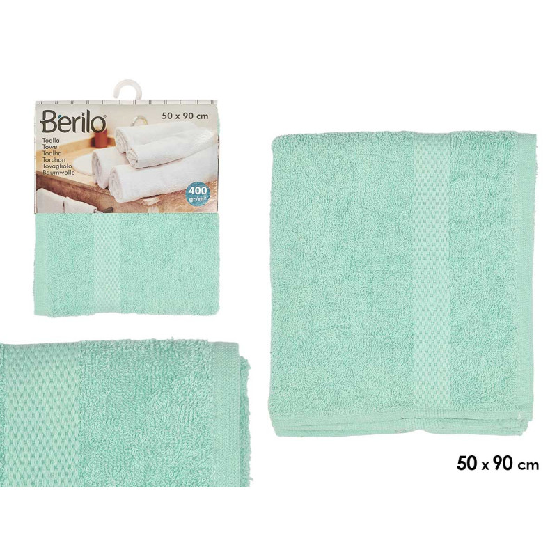 SERVIETTE LISSE 50X90 TURQUOISE