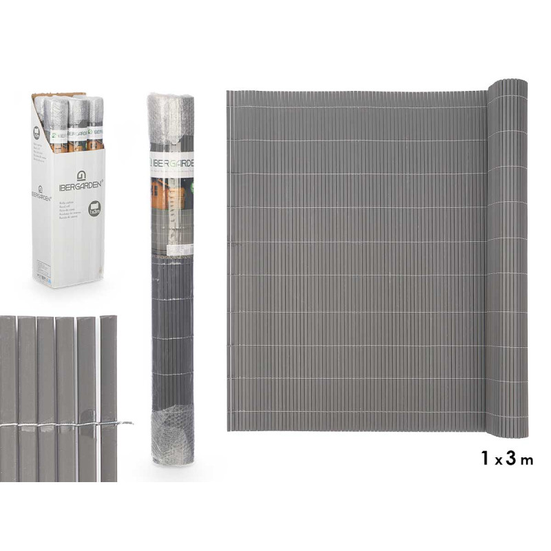 ROLLO CAÑIZO VALLA GRIS PVC