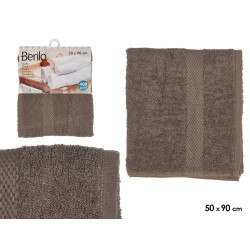 SERVIETTE DE BAIN LISSE 50X90 COULEUR GRIS 