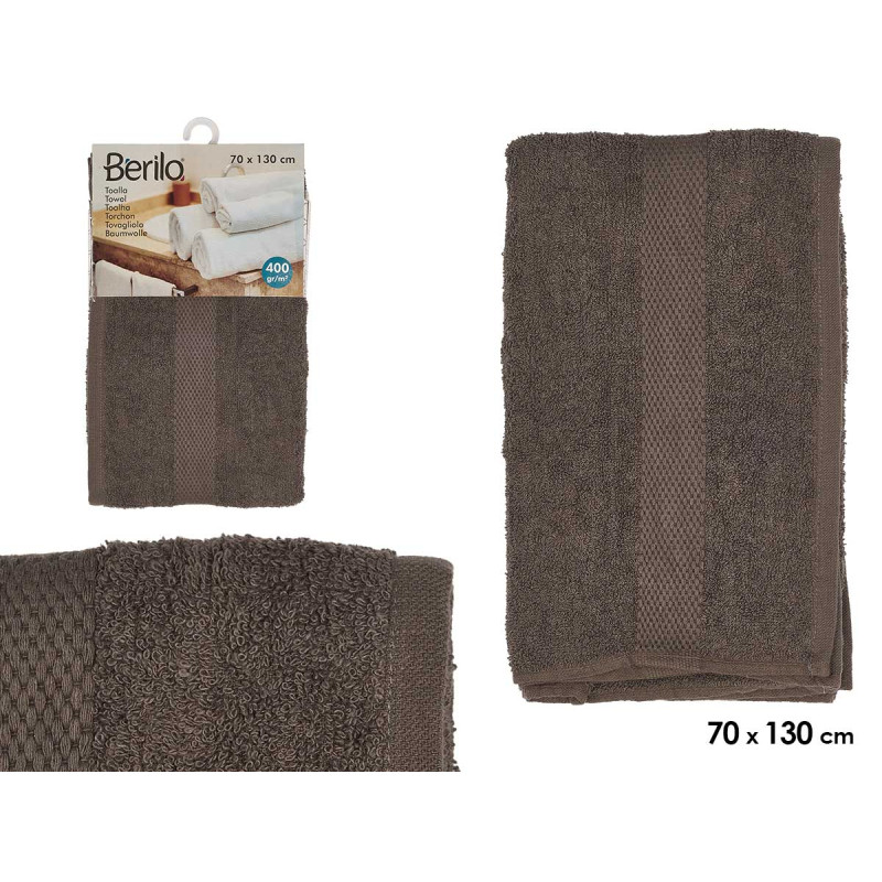 SERVIETTE DE BAIN LISSE 70X130 COULEUR GRIS 