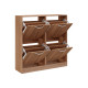 MEUBLE À CHAUSSURES BOIS 2 ÉTAGES 4 PORTES