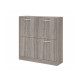 2 STORAGE WOODEN SHOE RACK WITH 4 DOORS, GREY COL