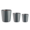 SET 3 MACETAS CERAMICA CONICA 14 17 22CM ANTRACITA