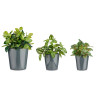 SET 3 POTS DE FLEURS CERAMIQUE CONIQUE ANTHRACITE