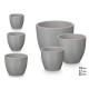 CONJ DE 3 VASOS ABOMBADOS 14 17 22CM CINZENTO MAT