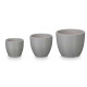 SET 3 MACETAS ABOMBADA 14 17 22CM GRIS MATE