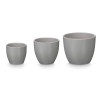 SET 3 MACETAS ABOMBADA 14 17 22CM GRIS MATE