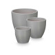 SET 3 POTS BOMBÉS 14 17 22CM GRIS MAT