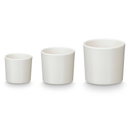 SET 3 PORTAVASI CILINDRO 14 17 22 CM BIANCO MATE 