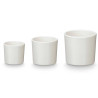SET 3 CYLINDER POTS 14 17 22CM MATT WHITE 