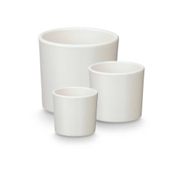 SET 3 PORTAVASI CILINDRO 14 17 22 CM BIANCO MATE 
