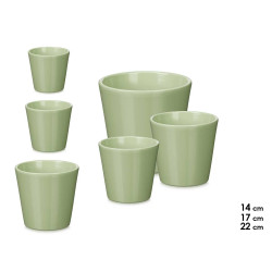 SET 3 POTS CONIQUE 14 17 22CM MENTHE MAT