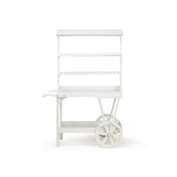 ESPOSITORE LEGNO BIANCO 4 RIPIANI TETTO