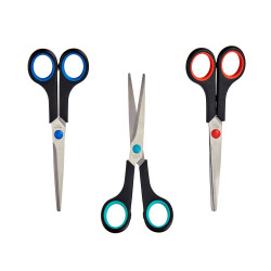 OFFICE SCISSORS HOOPS 3 COL MIX