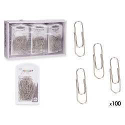SET 100 SILVER PAPERCLIP SMALL