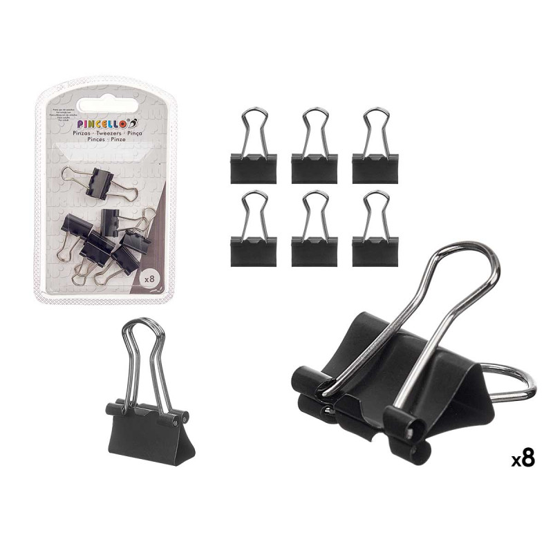 SET 8 PINZE CLIP NERO PICCOLE