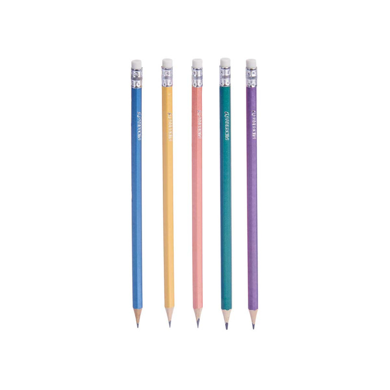 SET 5 MATITE PASTELLO CON GOMMA